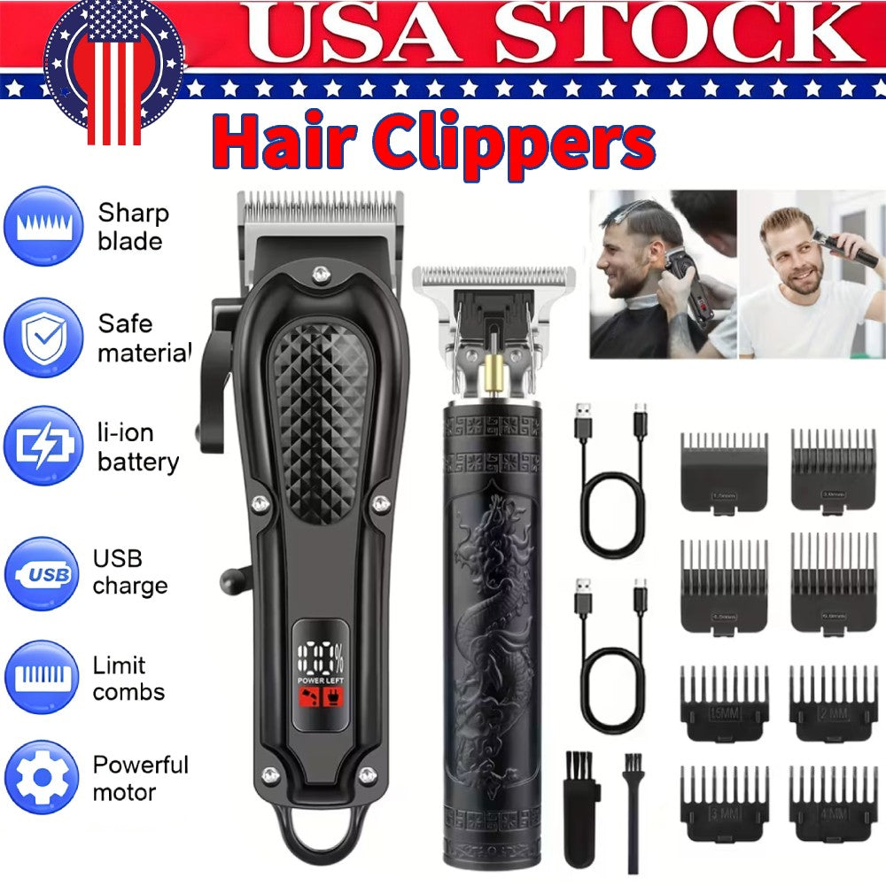 Professional Hair Clippers for Men with Adjustable Blade & LED Display