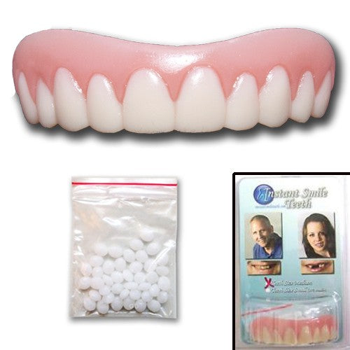 Medium Full Set Fake Teeth with Upper & Lower Custom Fit - Realistic Smile Enhancer