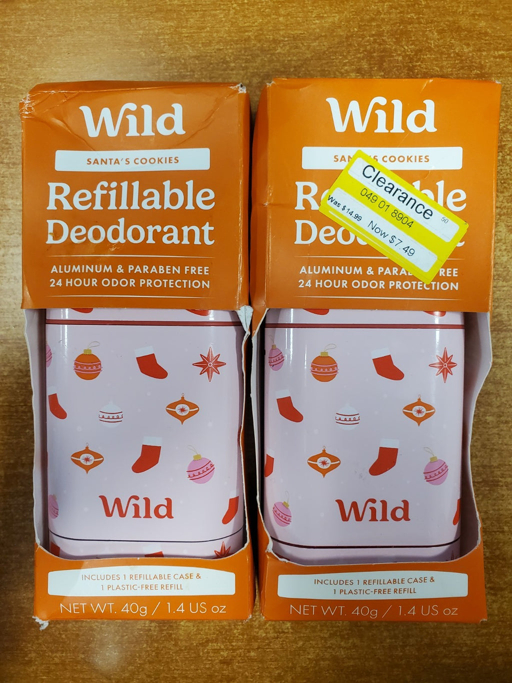 Refillable Deodorant Kit with Santa's Cookies Scent - Natural, Aluminum-Free