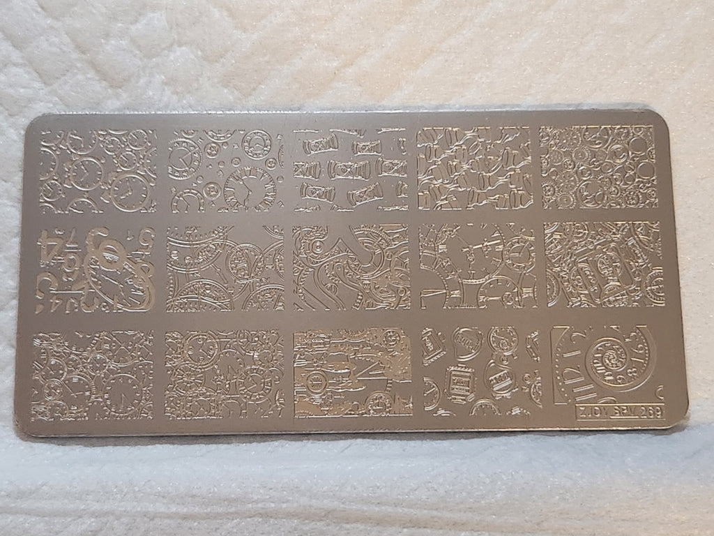 Nail Stamping Plate - SPV-269 Clock and Time Design for Nail Art