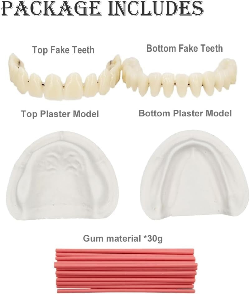 DIY Moldable Dentures Full Set - Custom Temporary Teeth Solution