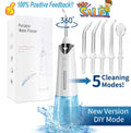 Cordless Dental Water Flosser with 5 Jet Tips, 300ML Rechargeable Oral Irrigator