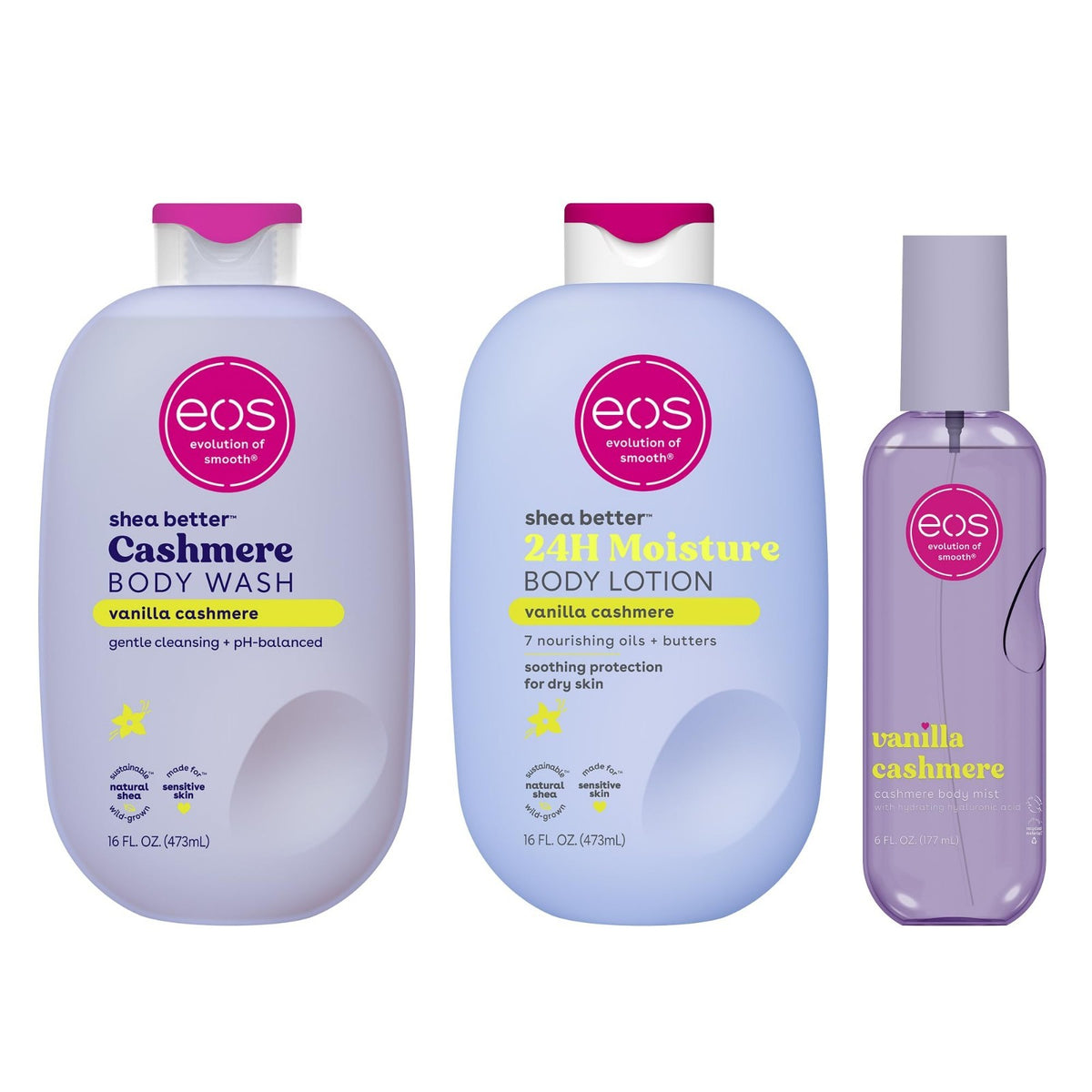 Vanilla Cashmere Body Wash Mist & Lotion Set - Hydrating Personal Care