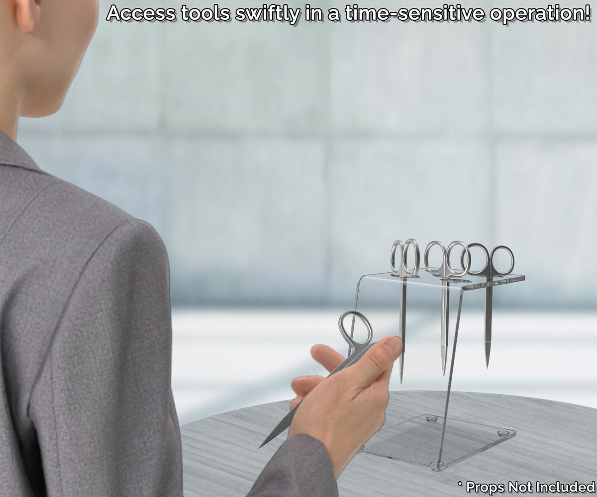 Acrylic Scissor Display Organizer Holds 5 Pairs for Salons & Barbers