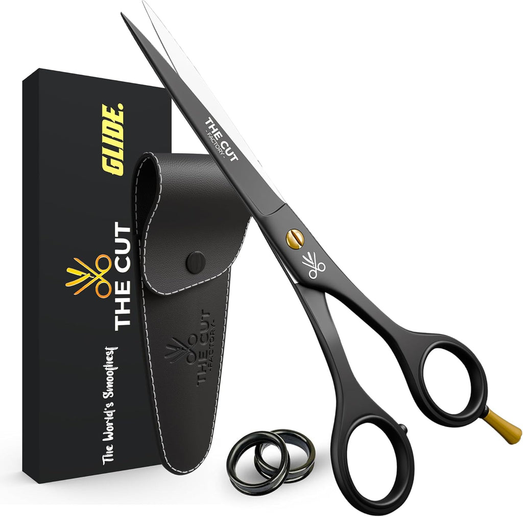 6.5-Inch Matte Black Hair Cutting Scissors - High Carbon Steel Barber Shears