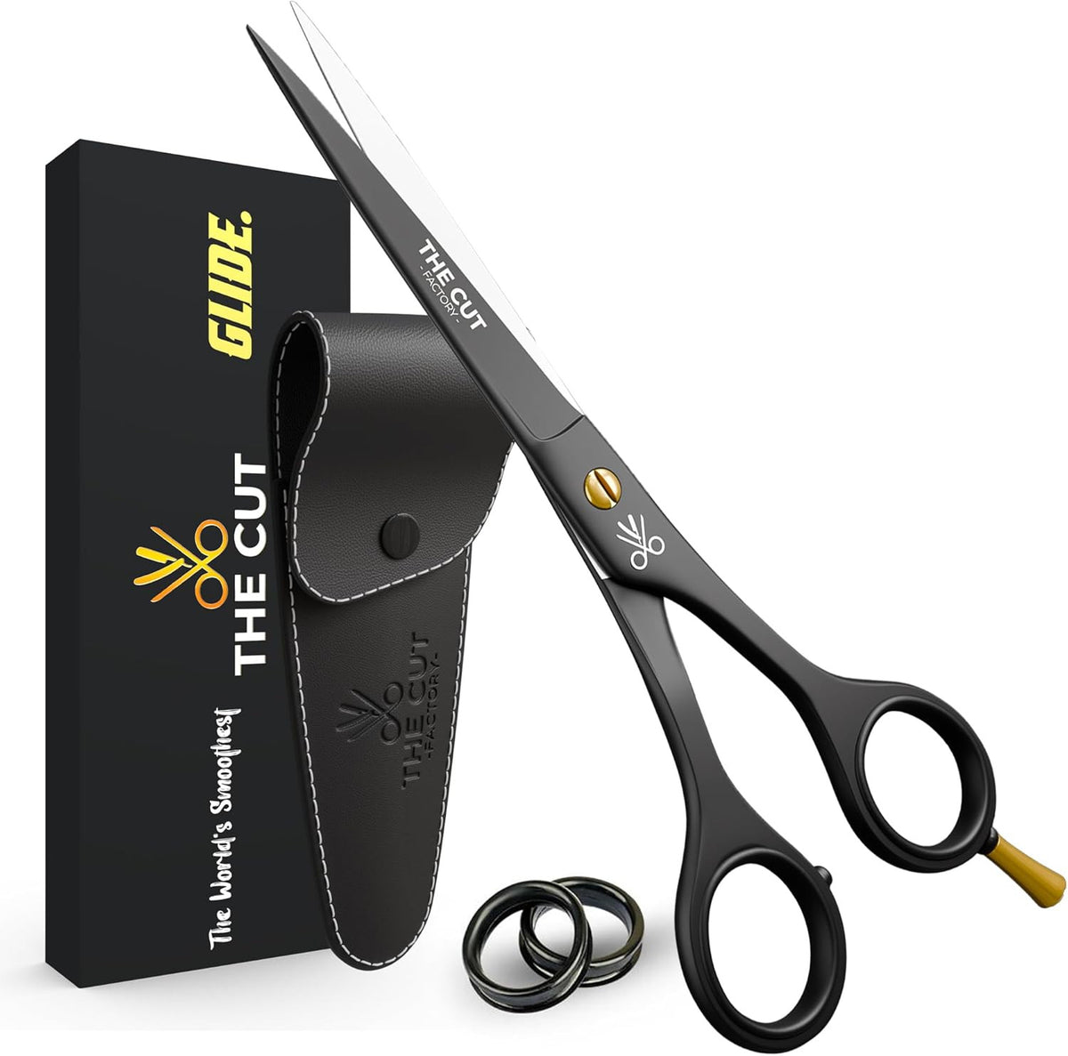 6.5-Inch Matte Black Hair Cutting Scissors - High Carbon Steel Barber Shears