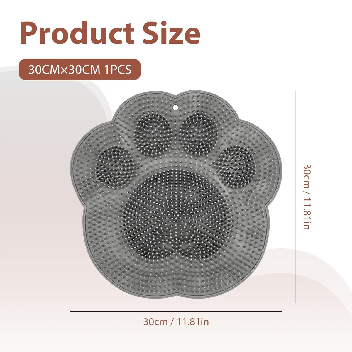 Silicone Foot Scrubber Mat with Suction Cups for Shower, 11.8 Inches