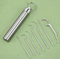7PCS Reusable Metal Toothpick Set with Storage Tube - Stainless Steel Oral Care