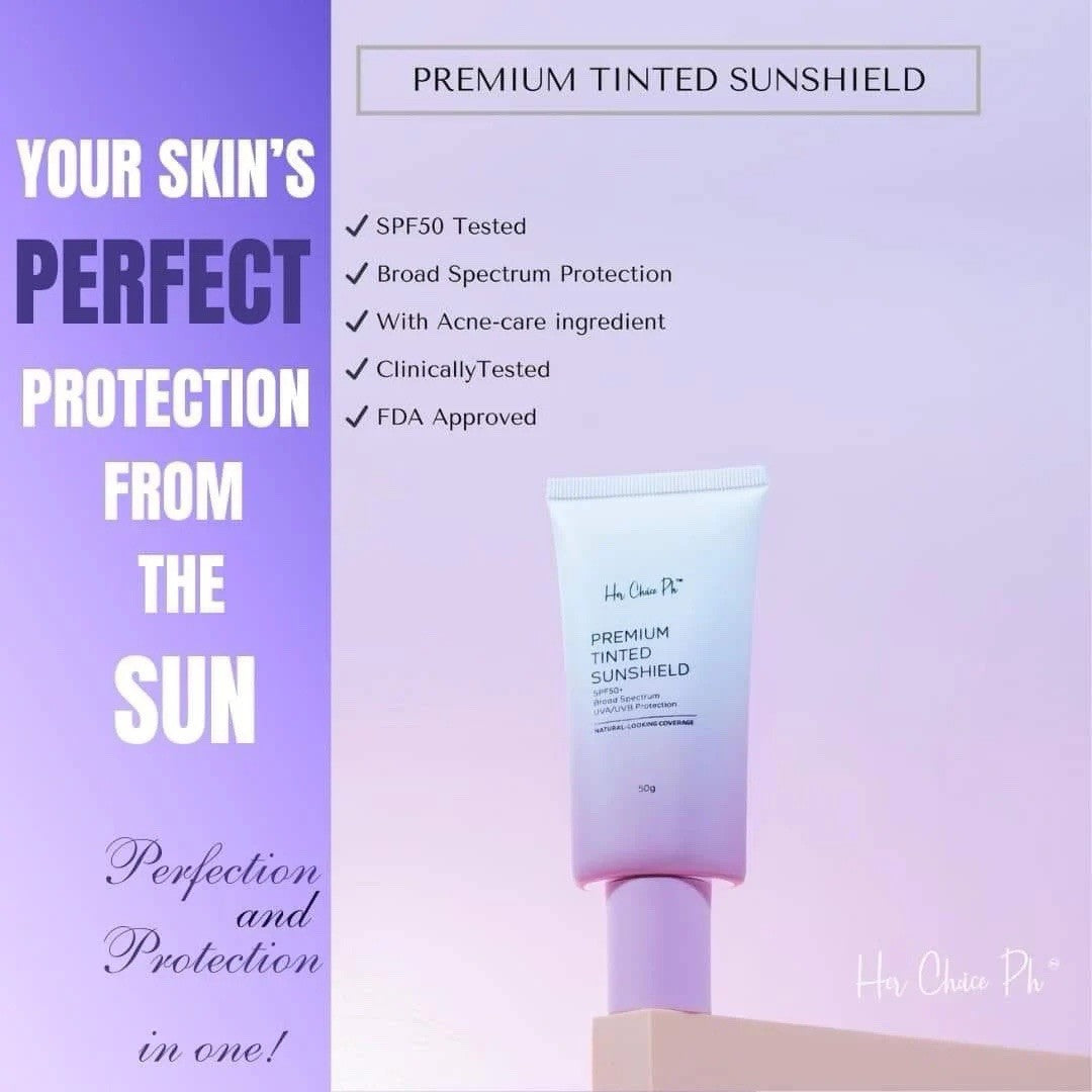 Her Choice PH Premium Tinted Sunshield SPF 50 PA+++ - 50g