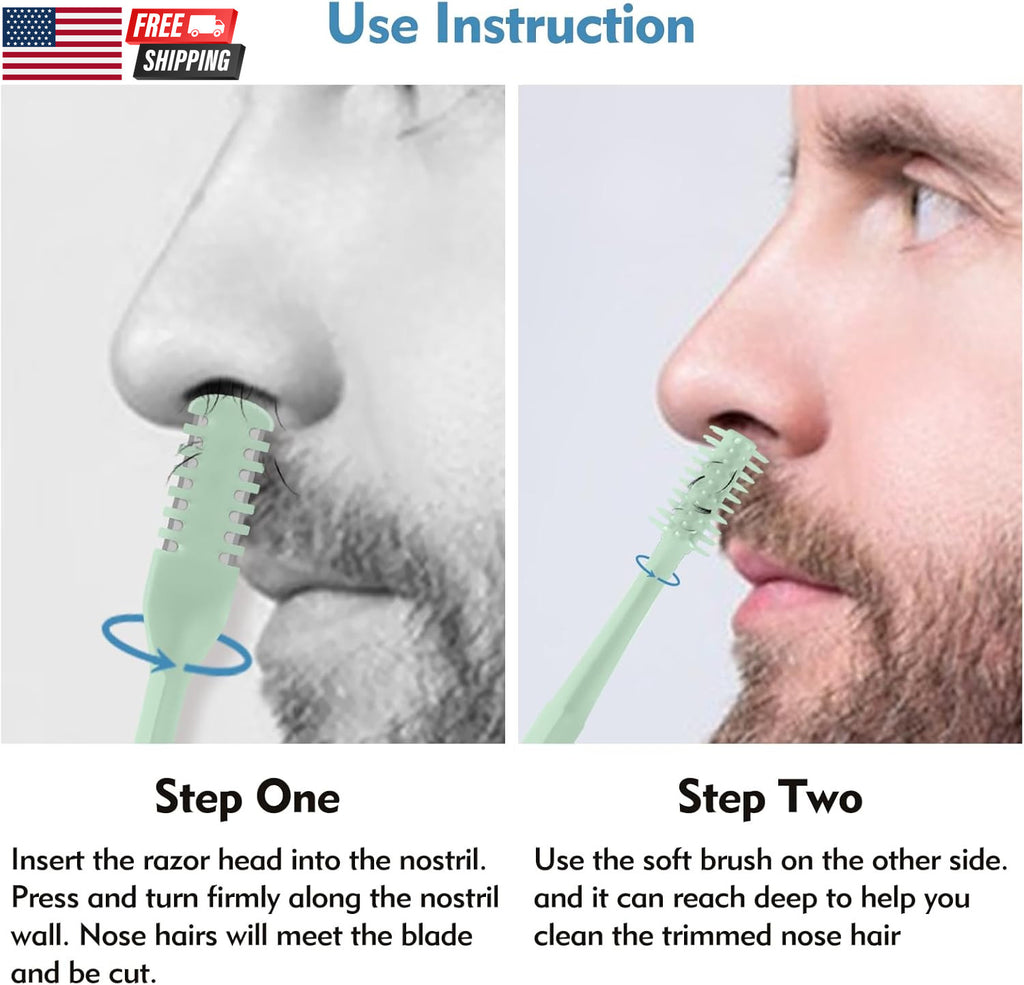 Nasal Hair Trimmer 5-Piece 2-in-1 Nose Hair Cutter with Double Sided Blades