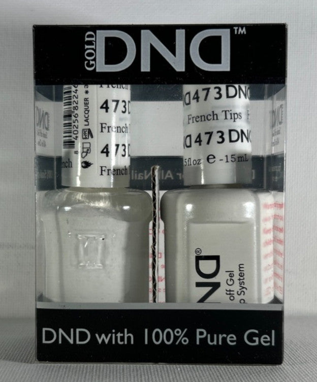 DND Daisy DND DUO 473 White Gel Nail Polish & Lacquer Set - French Tips
