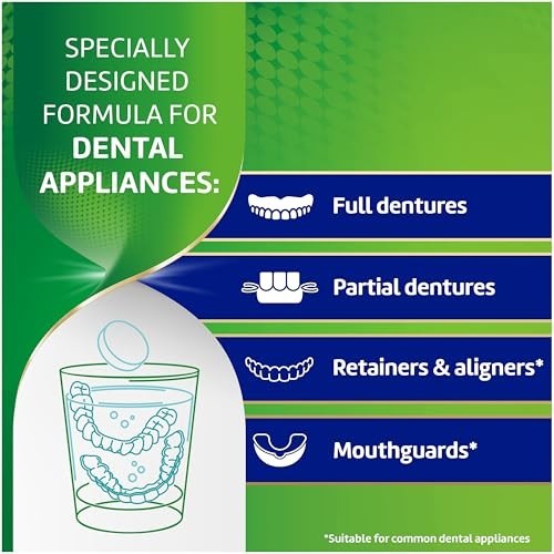 Denture & Mouthguard Cleaning Tablets - Antibacterial Whitening, 60 Count