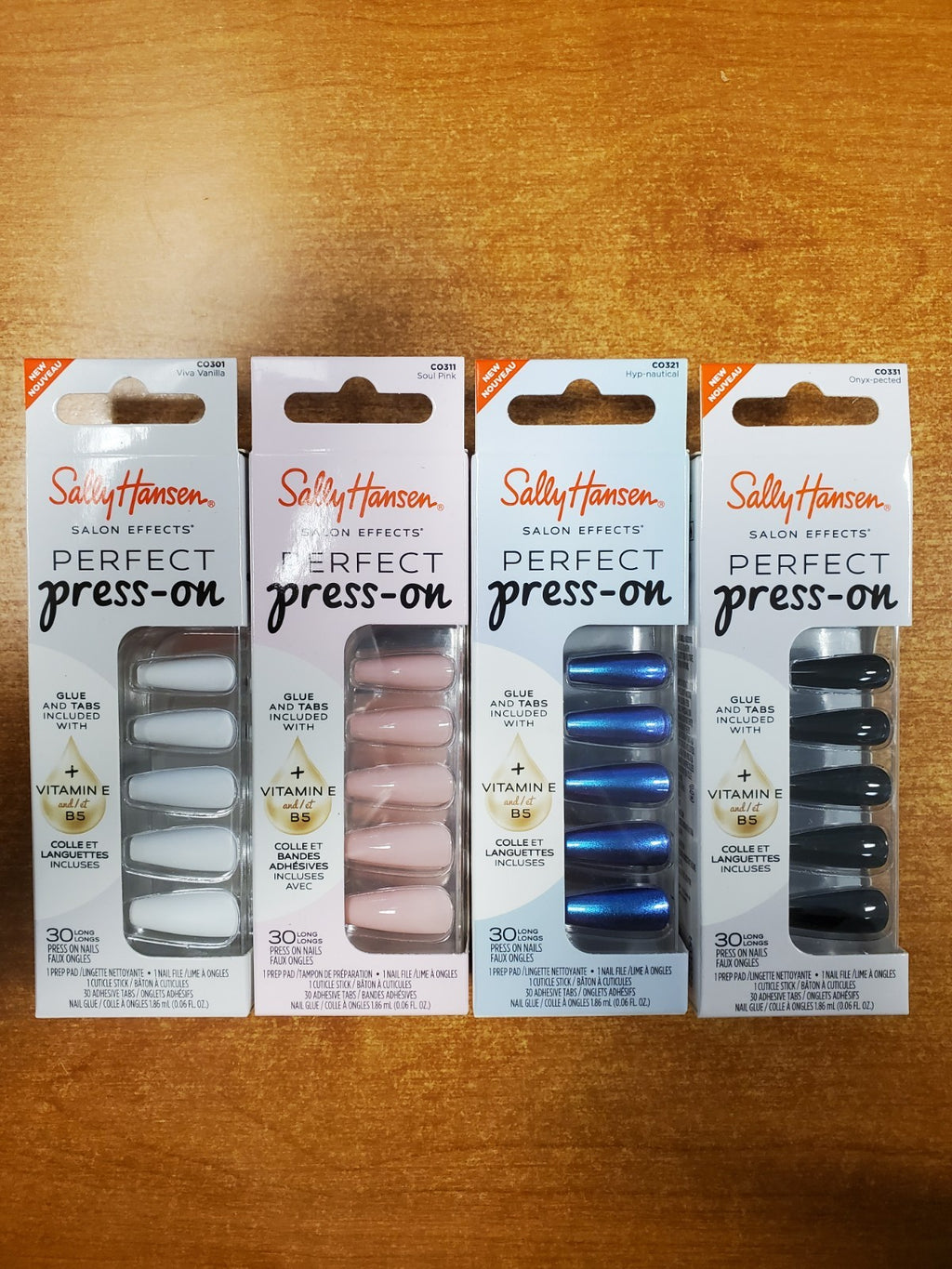 Press-On Nails Set - Assorted Long Coffin Style Fake Nails with Glue & Tabs