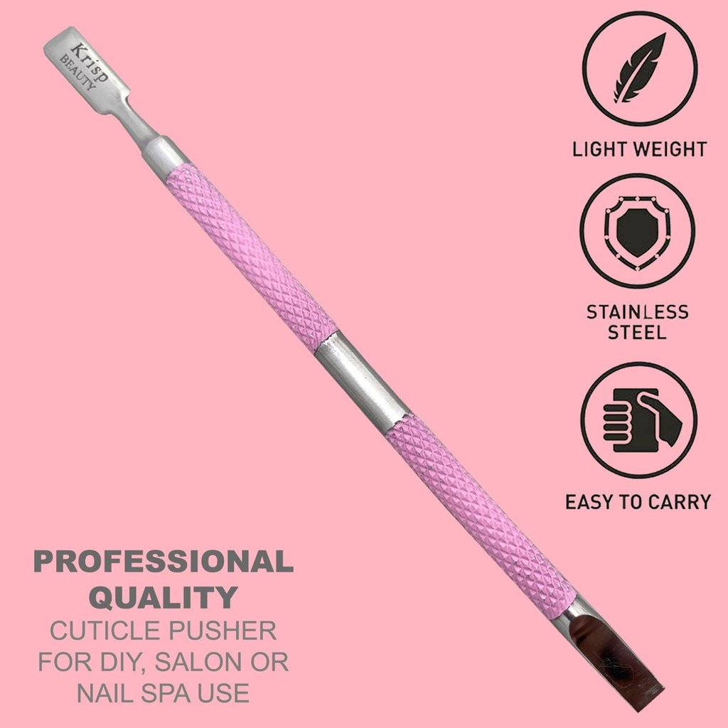 Stainless Steel Dual-Sided Cuticle Pusher Nail Tool for Manicure & Pedicure