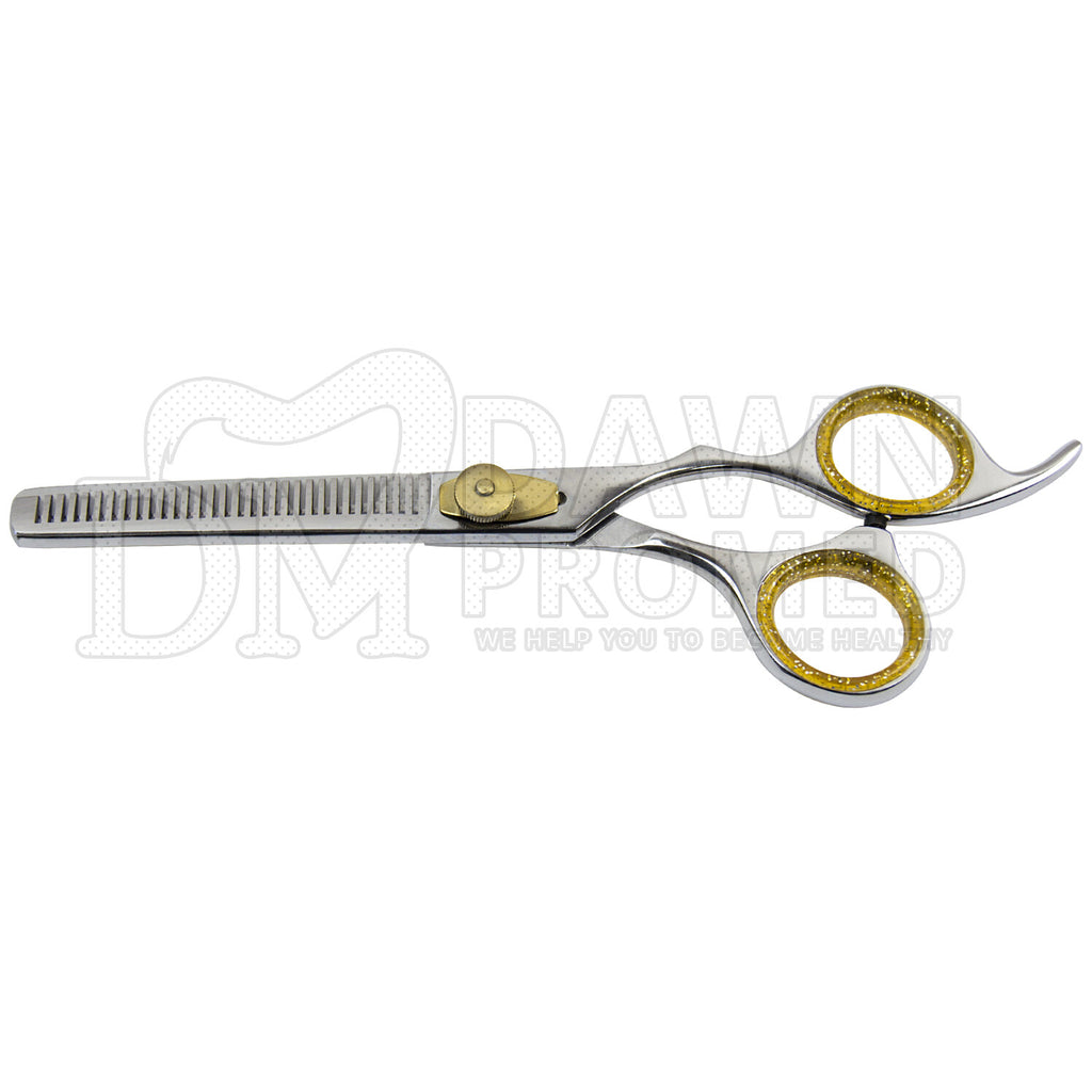 Professional Hair Thinning Scissors 6.5 Inch with Gold Tension Screw - German Steel