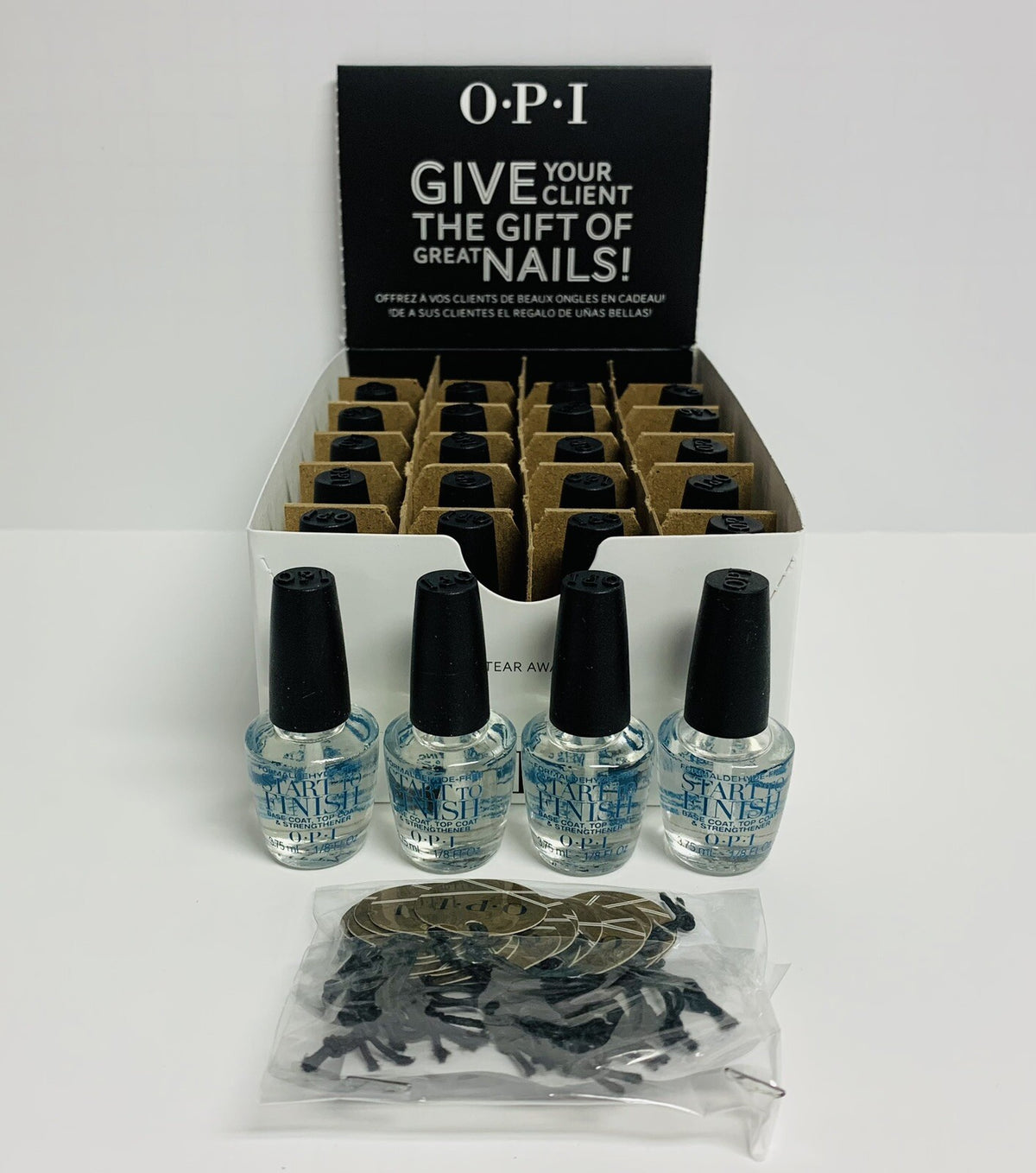 OPI Nail Treatment Base Top Coat & Strengthener 1/8 oz (24-Pack) - Formaldehyde Free