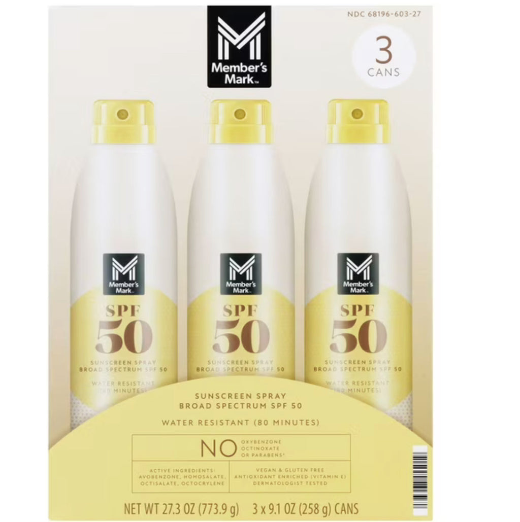 SPF 50 Sunscreen Spray 3-Pack - Broad Spectrum Water-Resistant SPF80