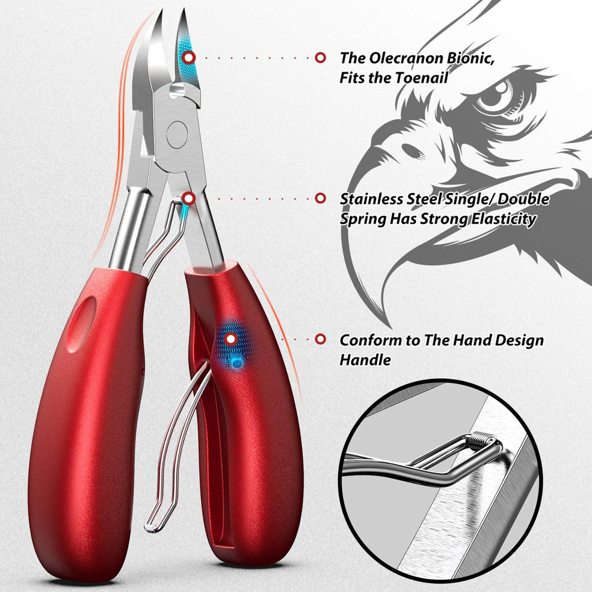 Heavy Duty Toenail Clippers for Thick & Ingrown Nails - Precision Nail Scissors