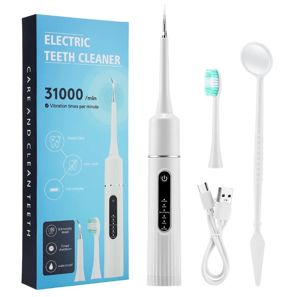 Rechargeable Electric Tooth Cleaner with 6 Modes, Tartar Remover, Waterproof