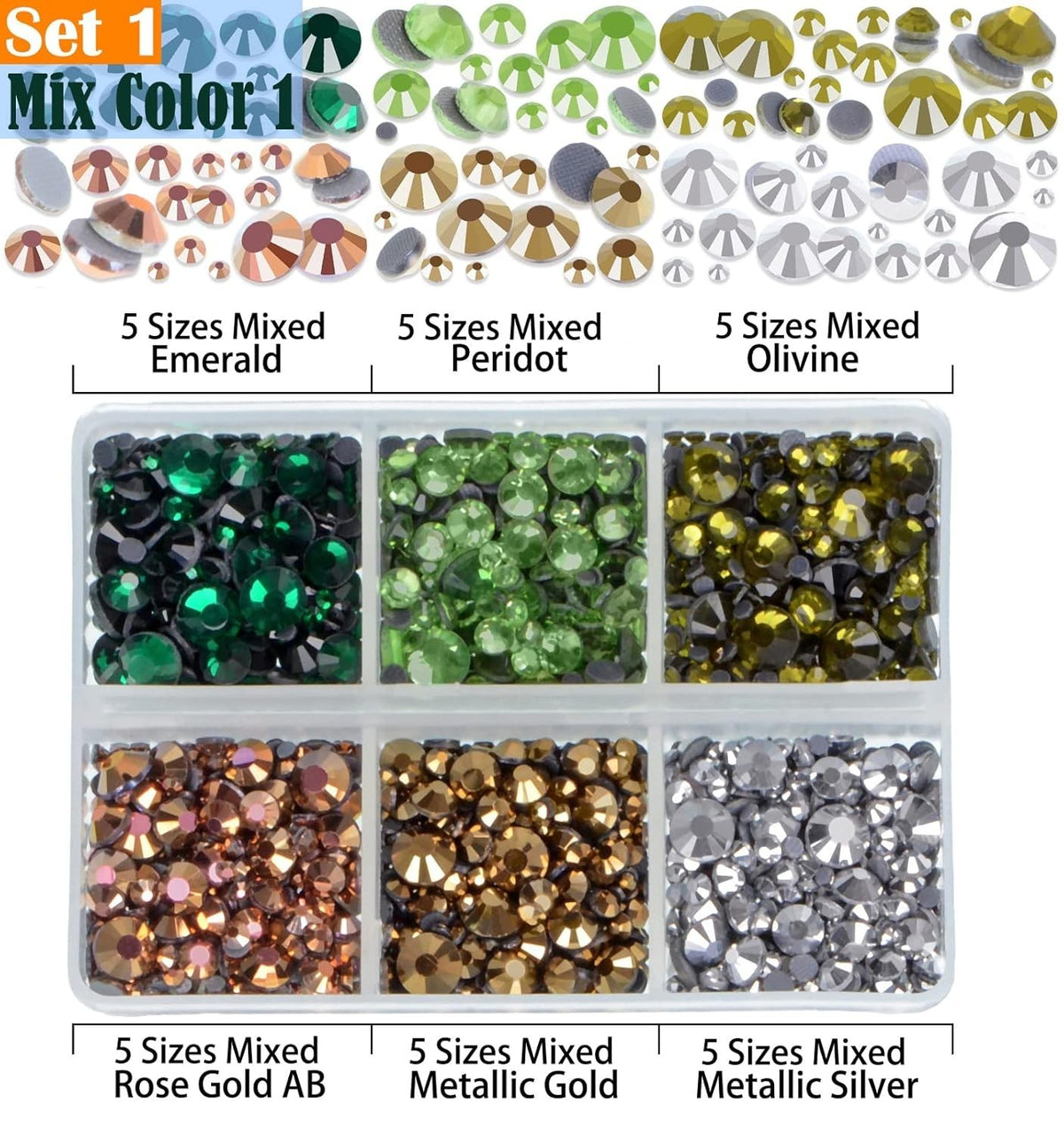 10,000PCS Hotfix Rhinestones Craft Kit with 24 Colors & 5 Sizes for DIY Jewelry & Clothing