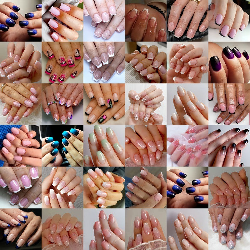 360PCS Press-On Nails Set Short Almond Square Tips Easy-Apply & Reusable