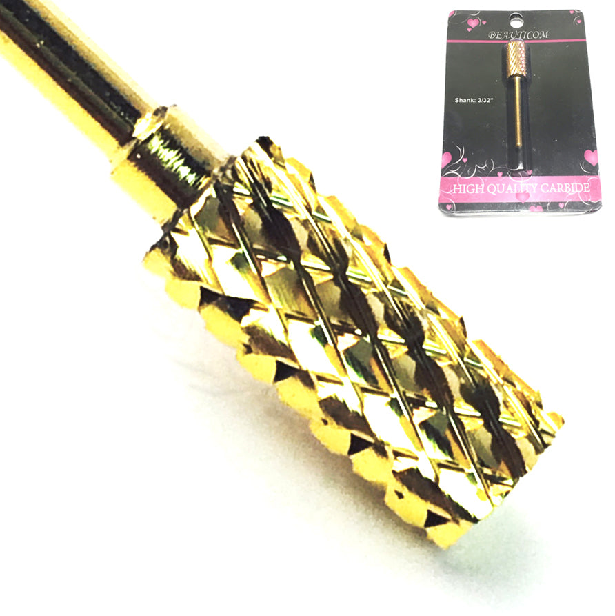 Nail Drill Bit Carbide 3/32 Gold Coarse for Electric Nail File - Professional Quality
