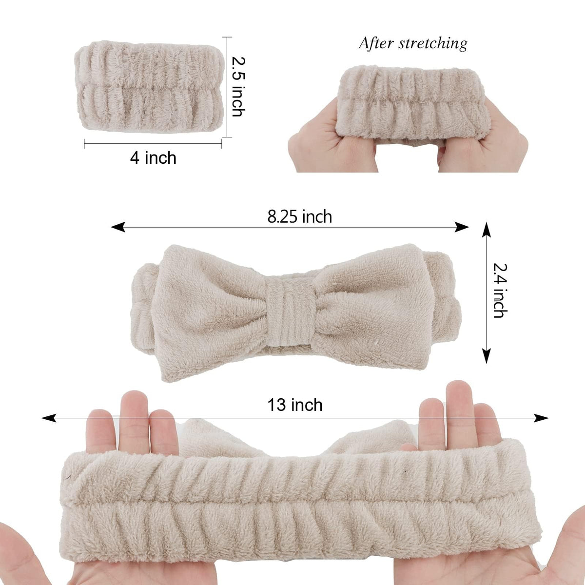 Spa Headband and Wristband Set - Soft Microfiber, Absorbent, Adjustable Fit