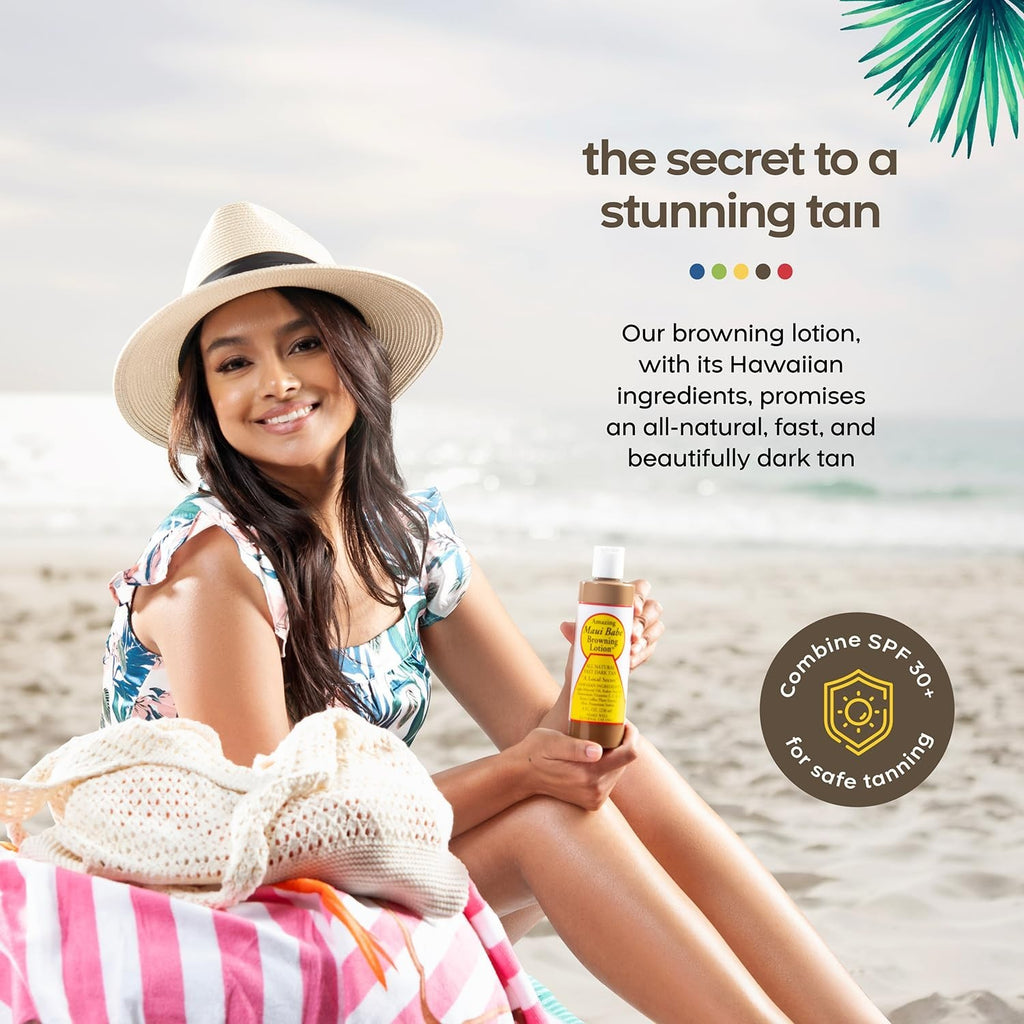 Natural Dark Tanning Lotion - Fast-Acting Sunless Bronzer for Outdoor Skin Care - Pack of 4
