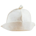 White Sauna Hat Wool Blend Head Cover - Natural, Unisex, Made in Russia