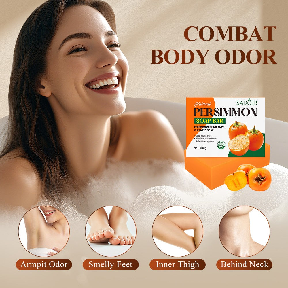Persimmon Soap Bar for Body Odor Control & Skin Refreshing - 3 Pack