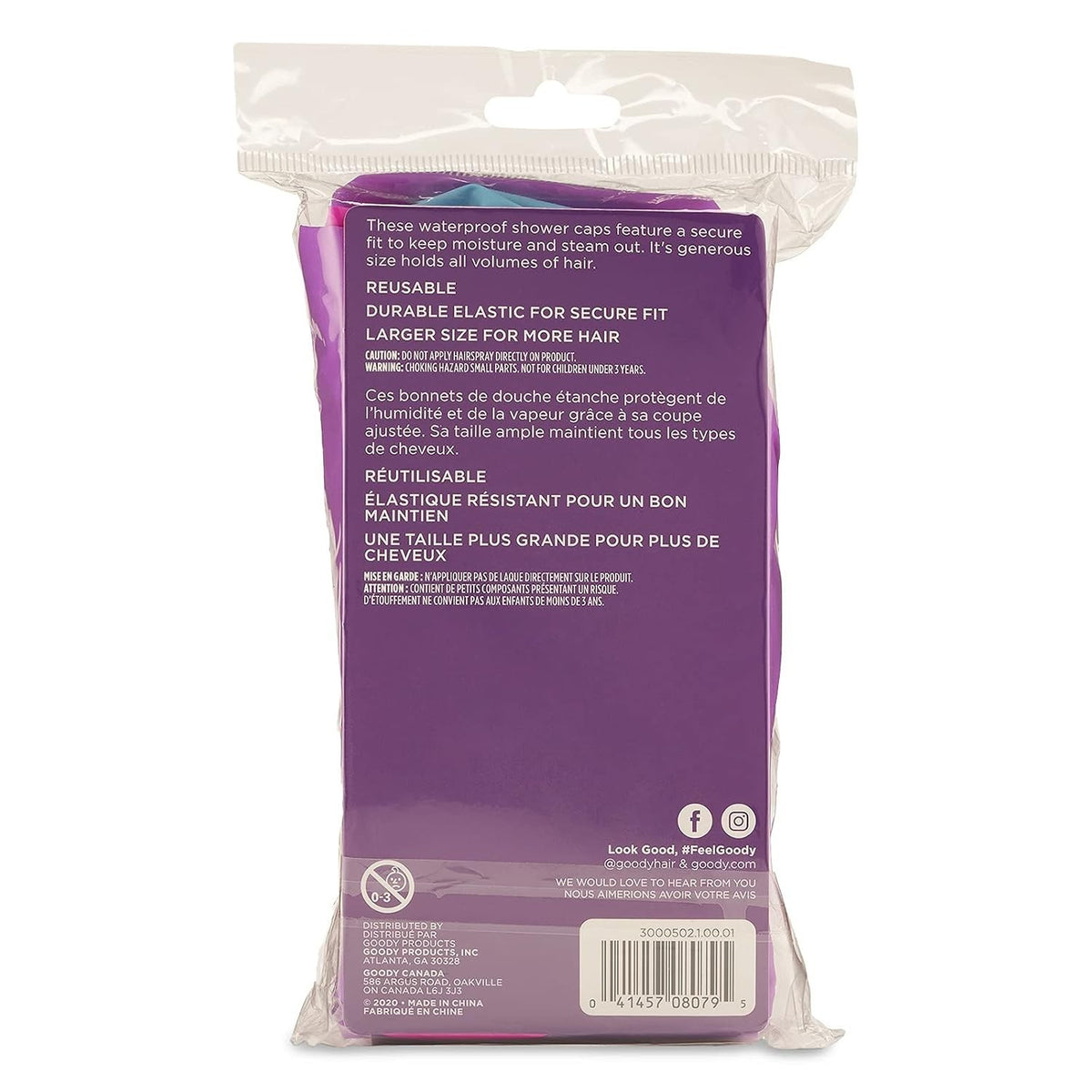 Waterproof Shower Caps Set - Durable Hair Protection for All Ages