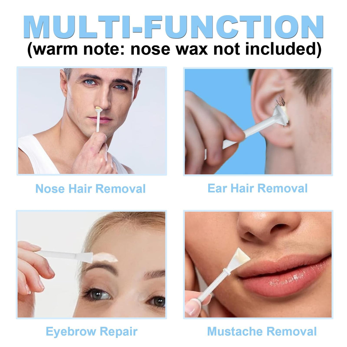 100Pcs Nose Wax Applicator Sticks for Hair Removal & Facial Cleaning