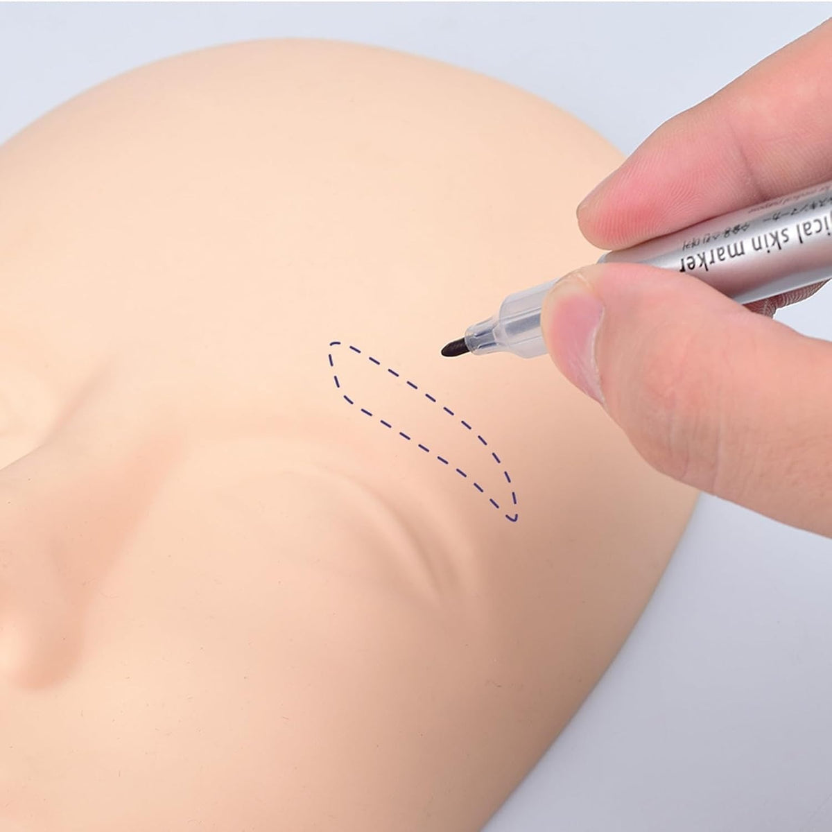 Tattoo Waterproof Double-Head Skin Positioning Marker Pen with Ruler