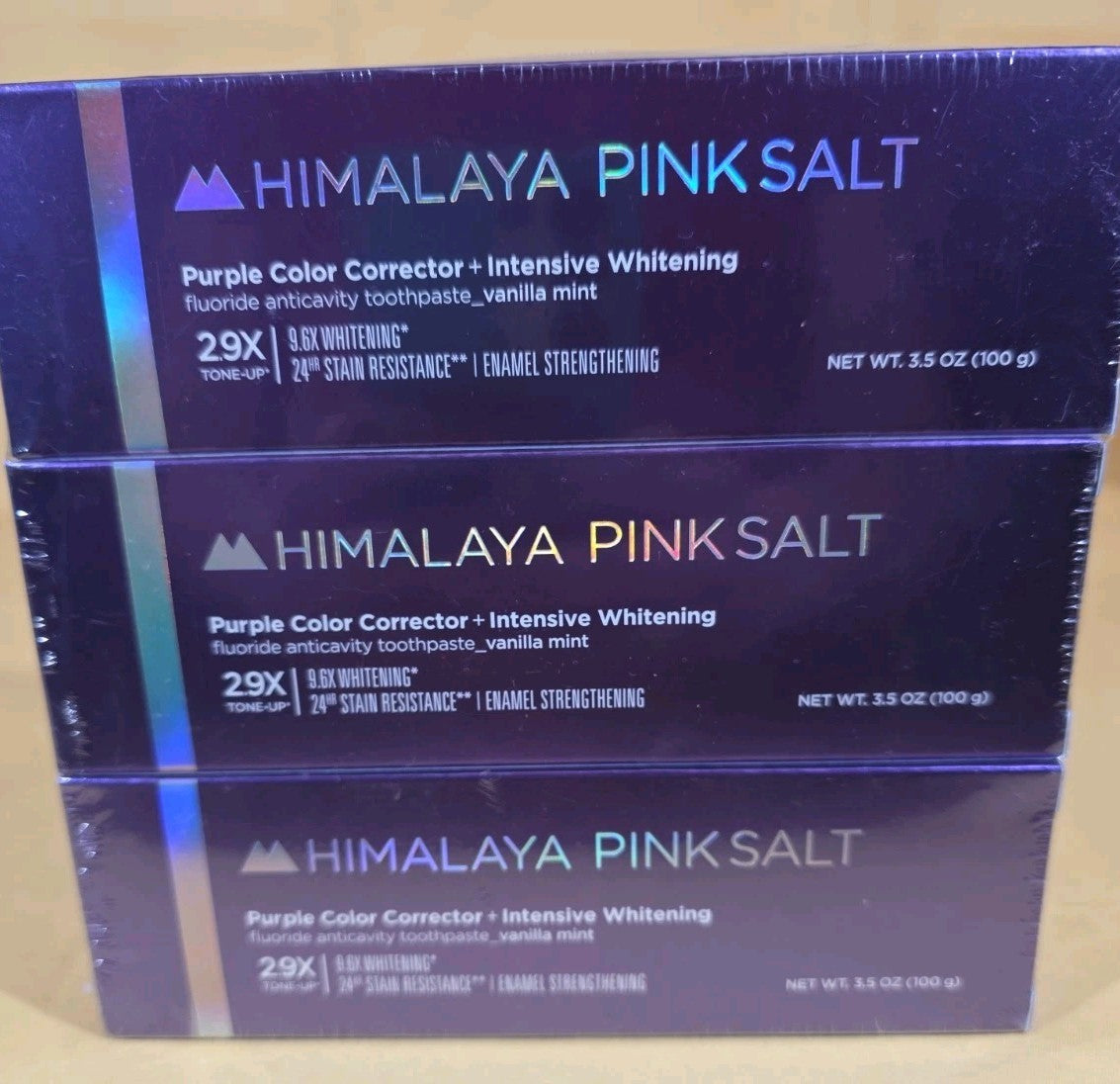 Himalayan Pink Salt Whitening Fluoride Toothpaste Vanilla Mint 3.5 oz 3 Pack