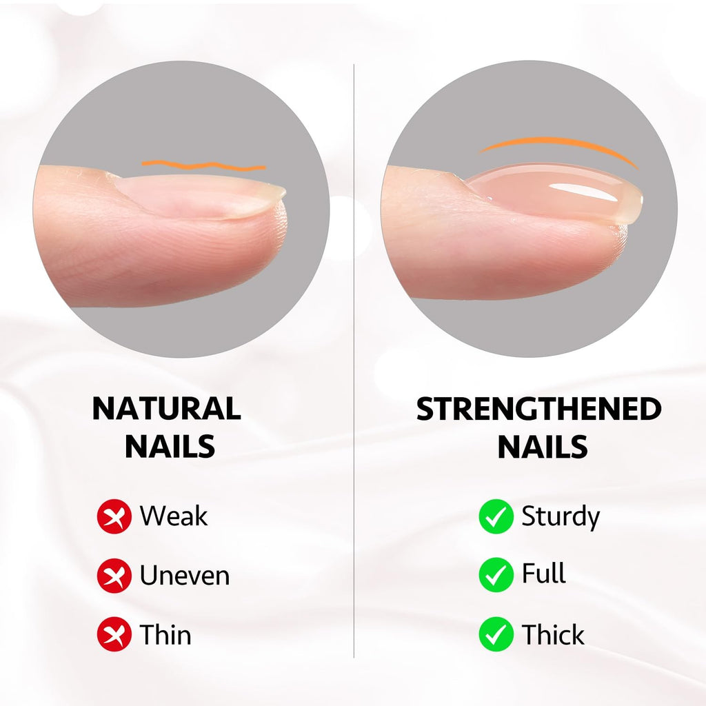 6-Color Builder Gel Nail Set - Milky White Pink Nude Vivid Extensions
