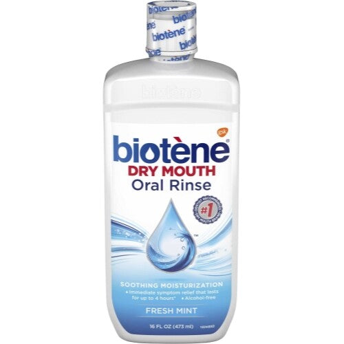 Biotene Dry Mouth Mouthwash 16 Fl Oz - Gentle Antibacterial Oral Care Pack of 2