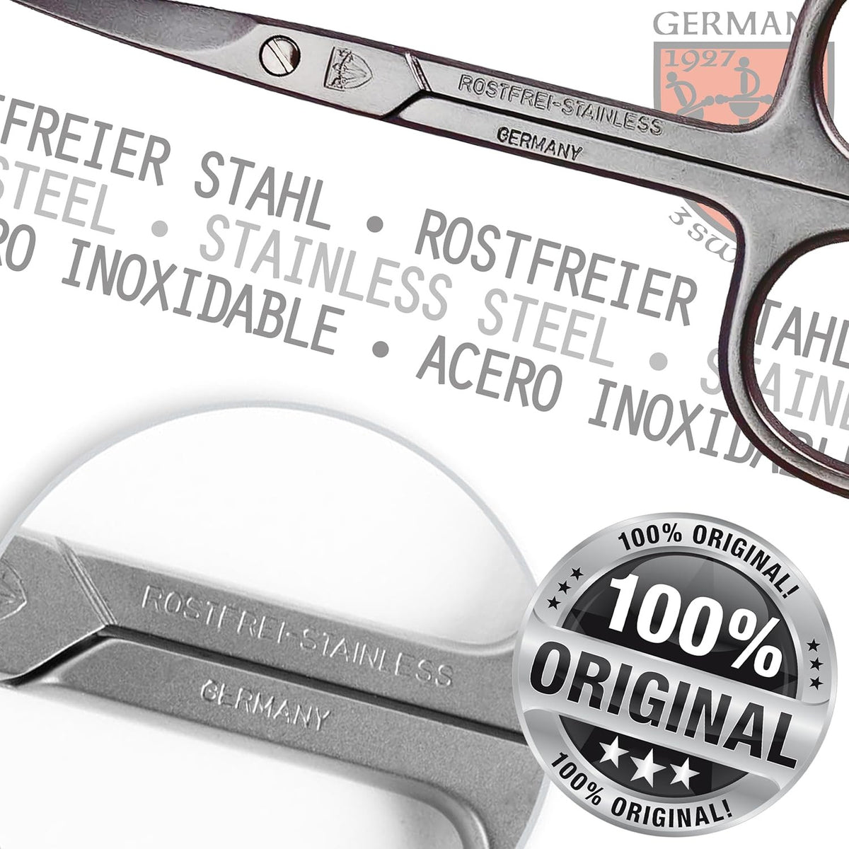 Stainless Steel Curved Cuticle Scissors with Case - Nail Care Tool