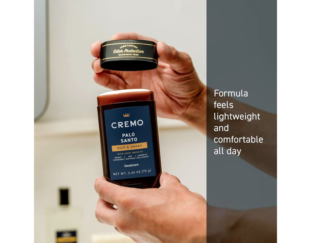 Aluminum-Free Deodorant for Men - 48-Hour Odor Protection, Palo Santo Scent 2.6oz 2 Pack