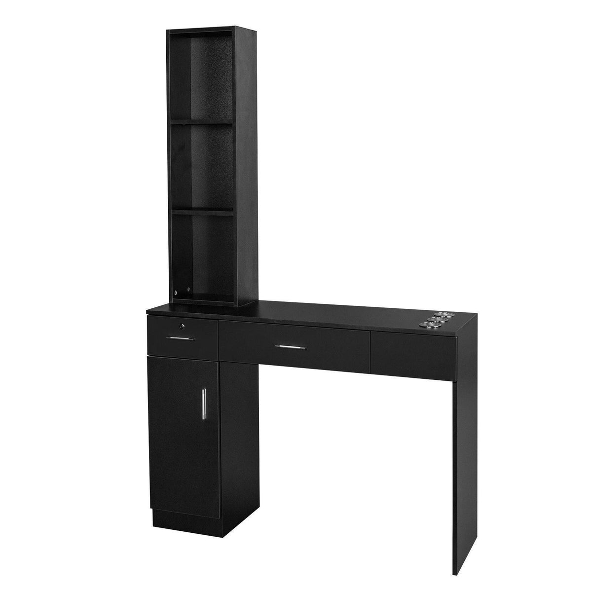 Wall Mount Hair Styling Station with Lockable Drawers for Salon & Home