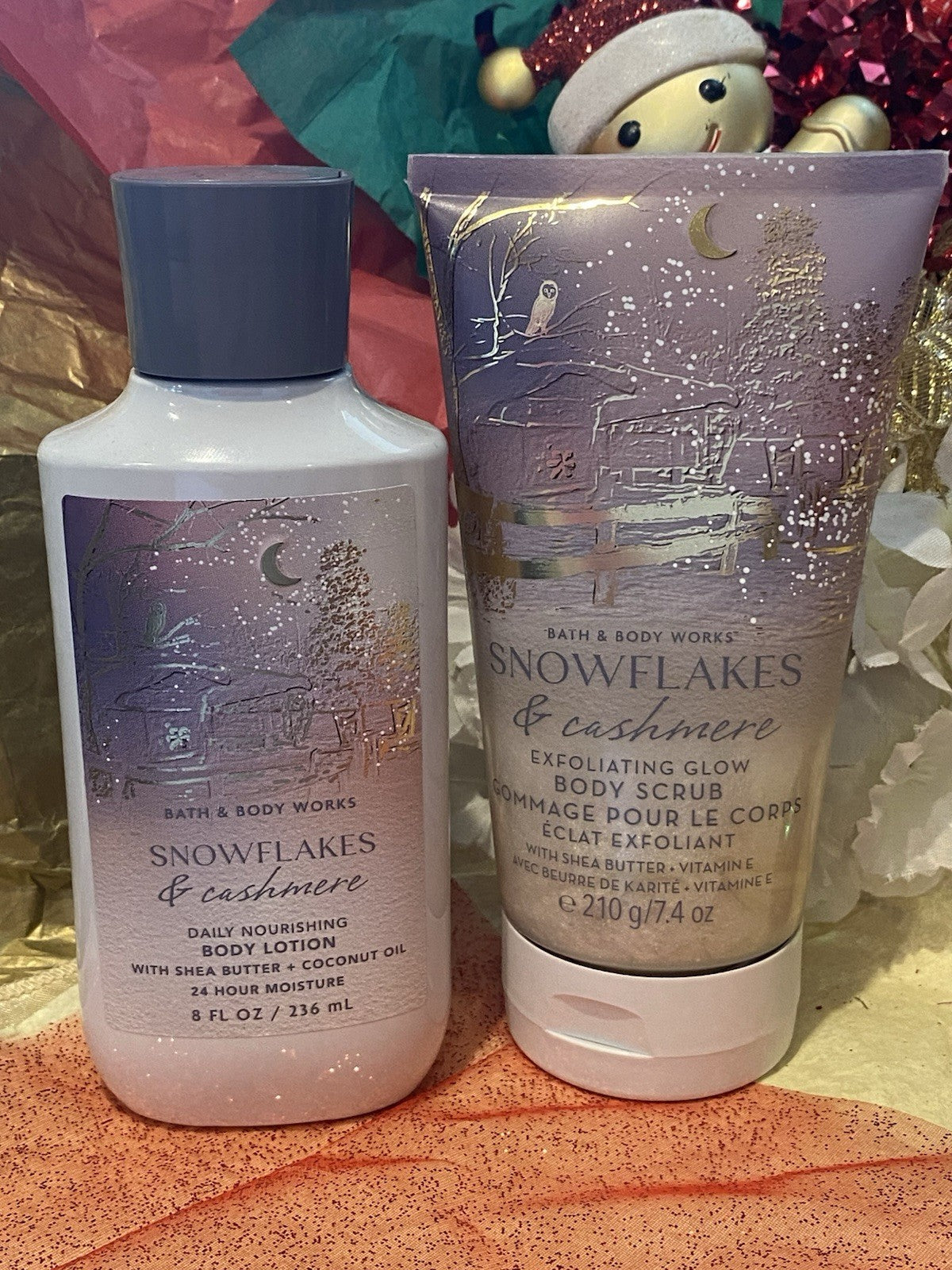 Snowflakes & Cashmere Bath & Body Gift Set with Edp Spray & Car Vent Clip