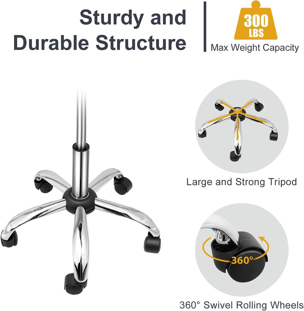 Ergonomic Saddle Stool with Swivel Wheels - Adjustable Height Office Chair