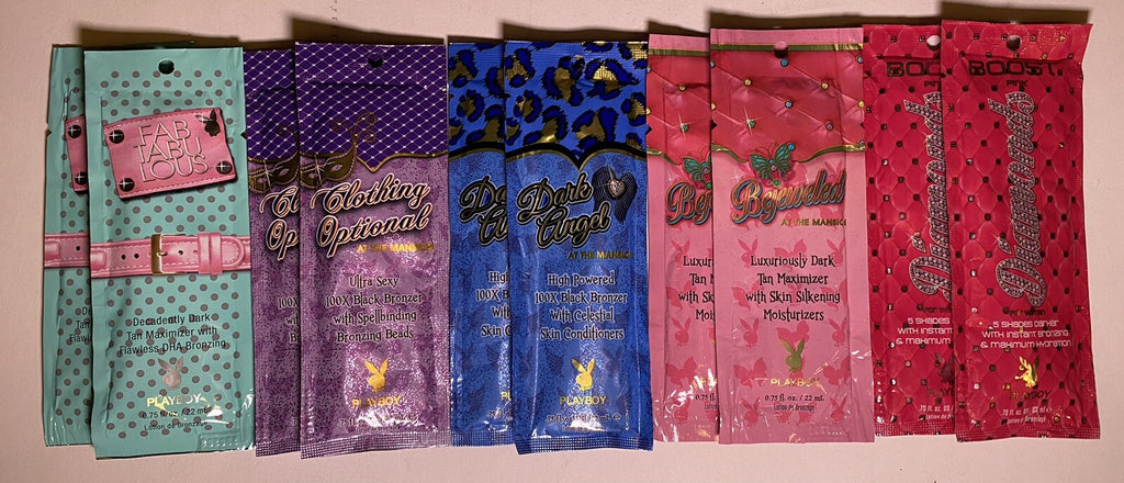 Indoor Tanning Sample Lotion Pack - 10 Single-Use Bronzers & Maximisers