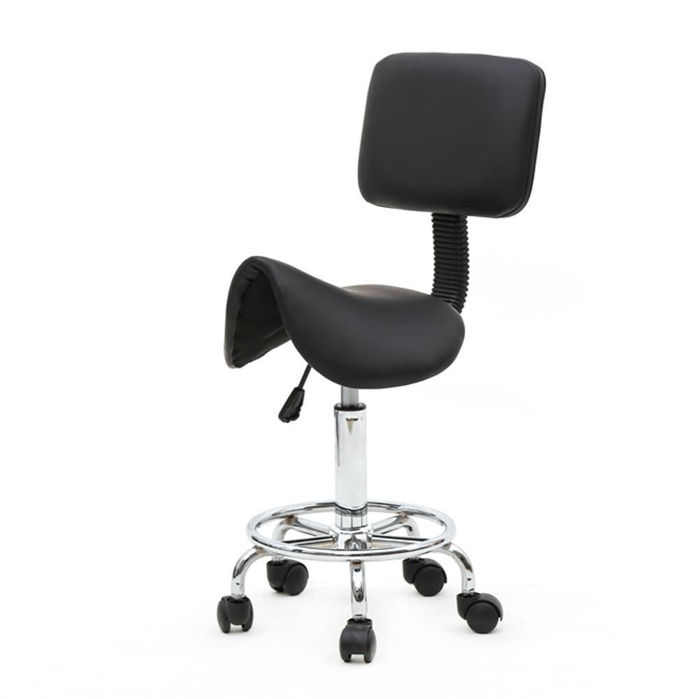 Adjustable Hydraulic Rolling Swivel Salon Stool with Back Support and Foot Rest