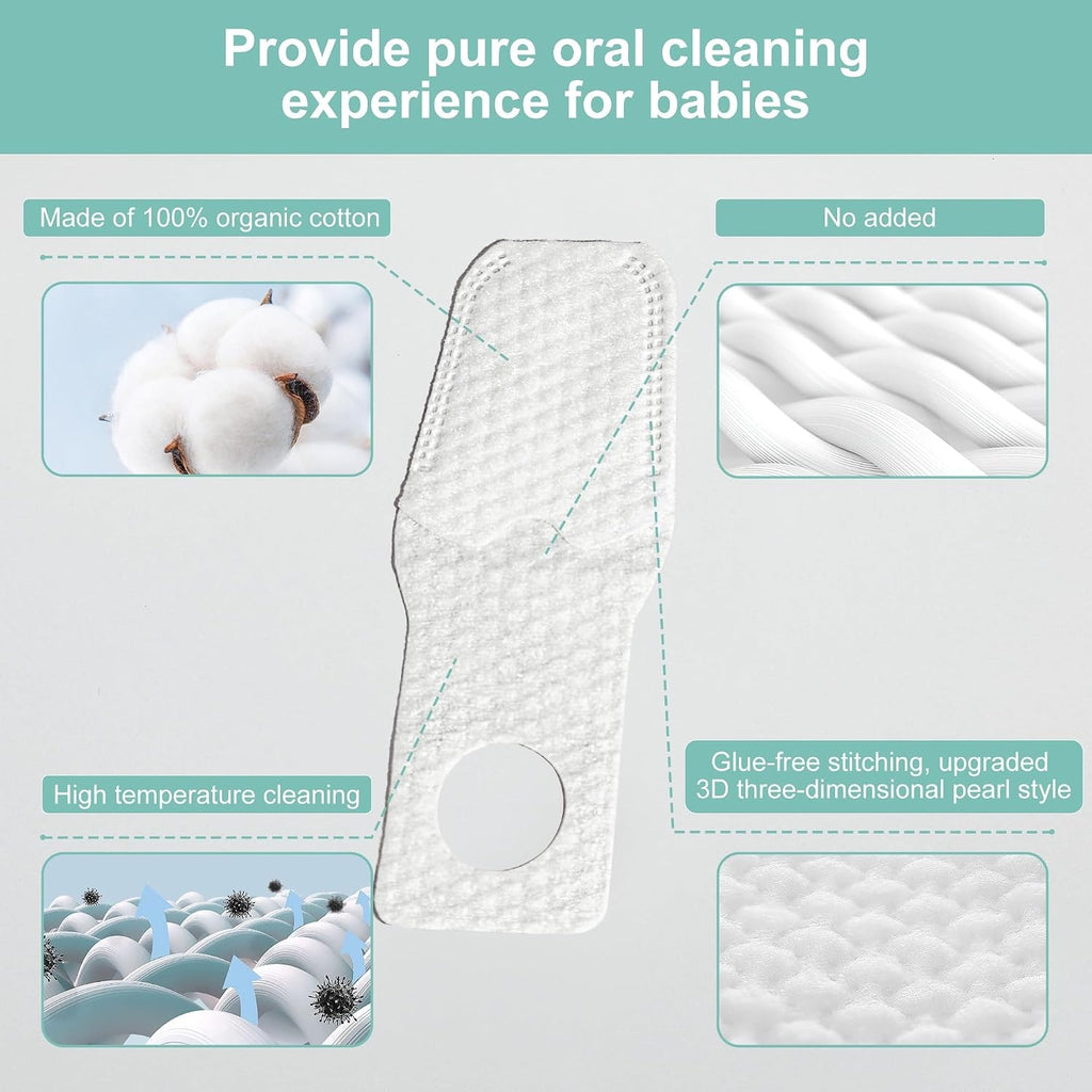Baby Tongue Cleaner Wipes & Finger Toothbrush Set - Gentle Oral Hygiene