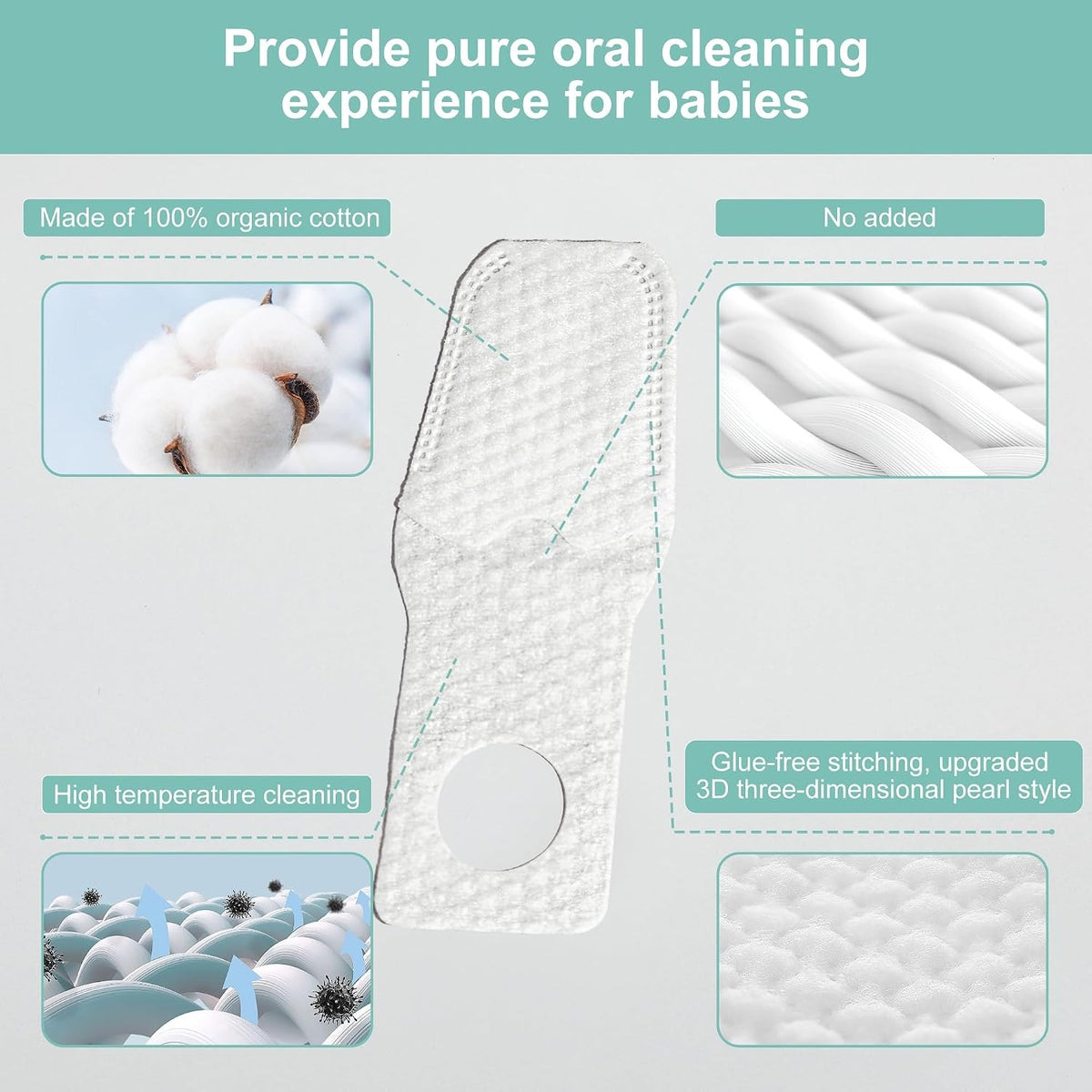 Baby Tongue Cleaner Wipes & Finger Toothbrush Set - Gentle Oral Hygiene