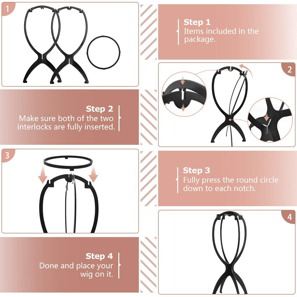 Travel Foldable Wig Holder Stand for Short Wigs - Portable & Durable