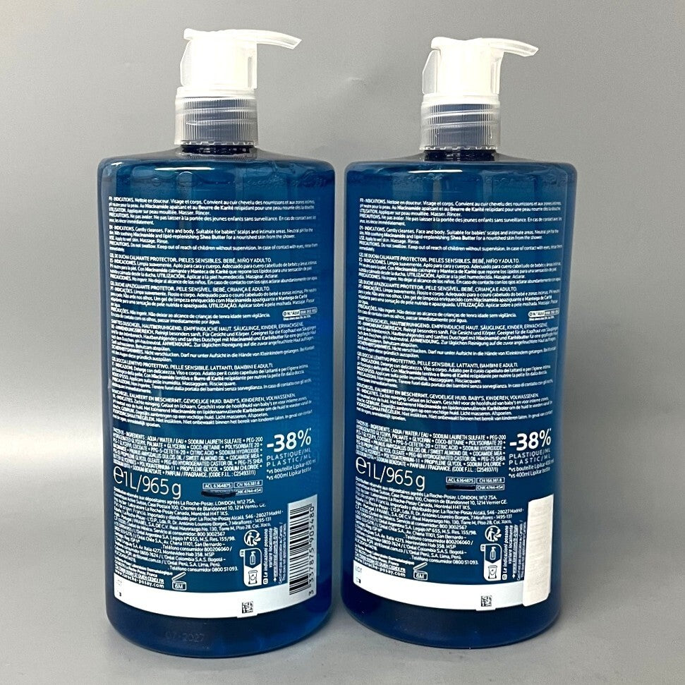 Gentle Shower Gel for Sensitive Skin - 2 Pack 1L/965g