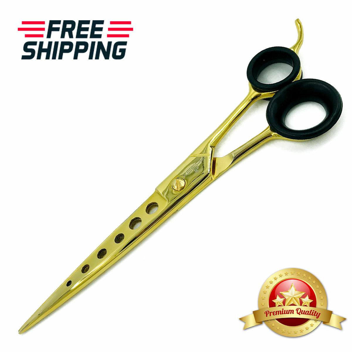 8-Inch Professional Barber Hair Cutting Shears - German Made Gold