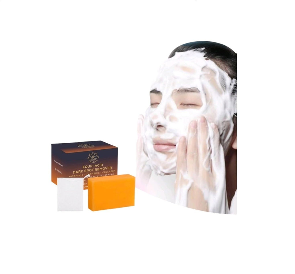 Kojic Acid Dark Spot Remover Soap Bar with Vitamin C Turmeric Collagen 100g