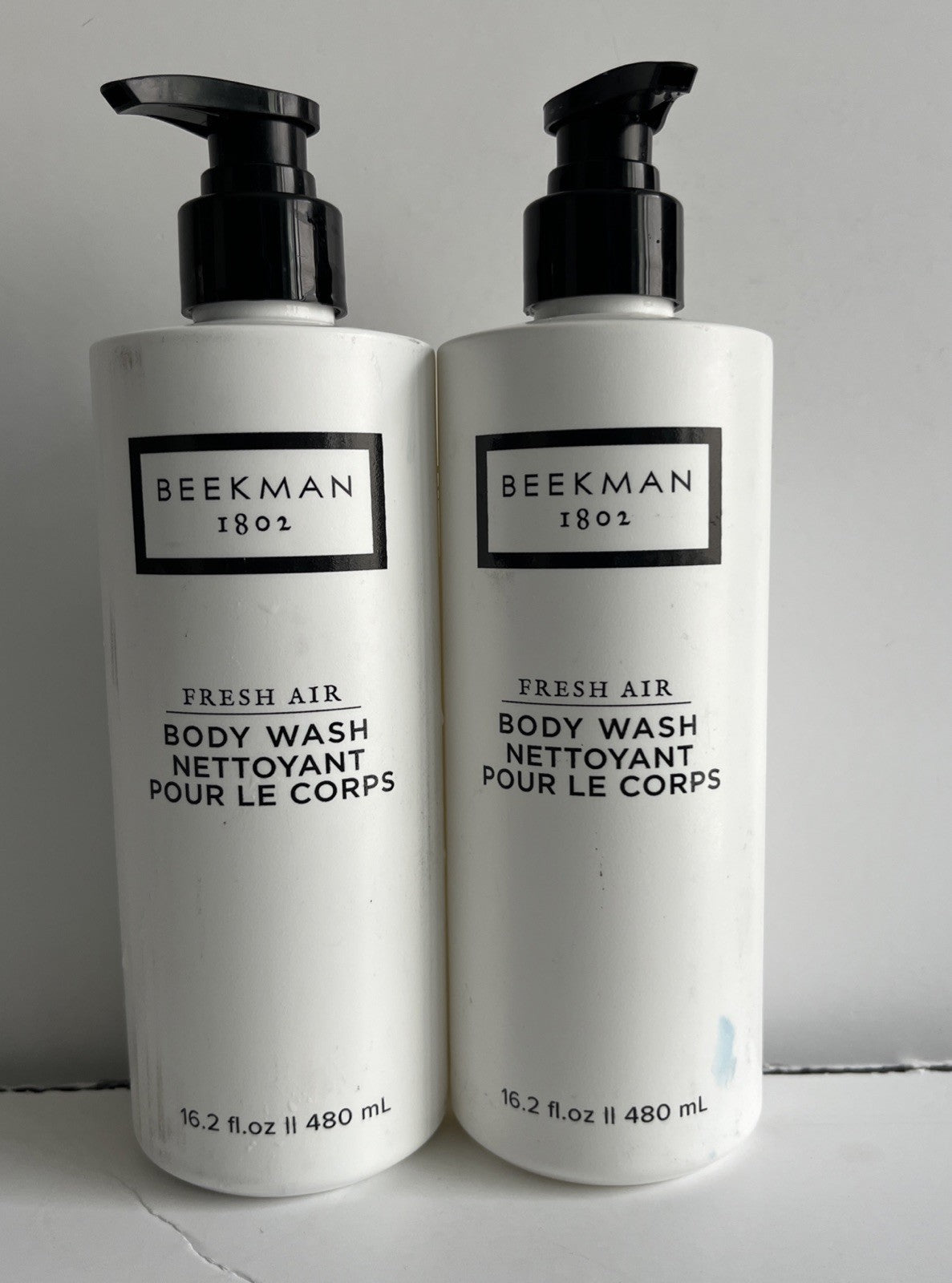 Set of 2 Beekman 1802 Fresh Air Body Wash with Pump 12.17 fl oz - New